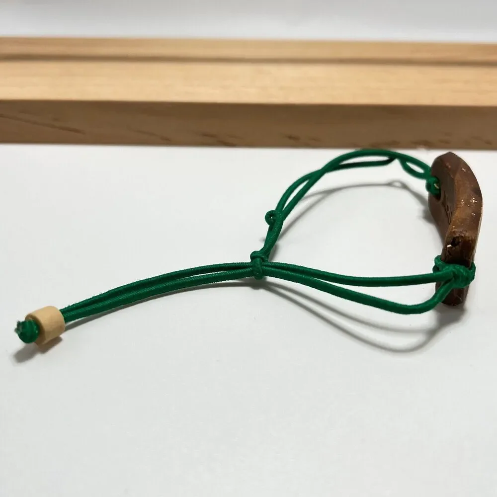 MudLove Clay Bracelet Pendleton Strong Green Elastic Cord Handcrafted Casual
